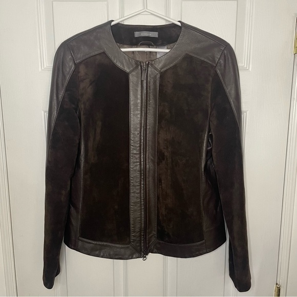 Liz Claiborne 100% Suede Brown Leather Zip Jacket 10 - Picture 1 of 7